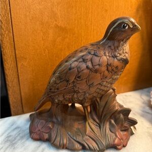 Vintage chalkware pheasant Figurine